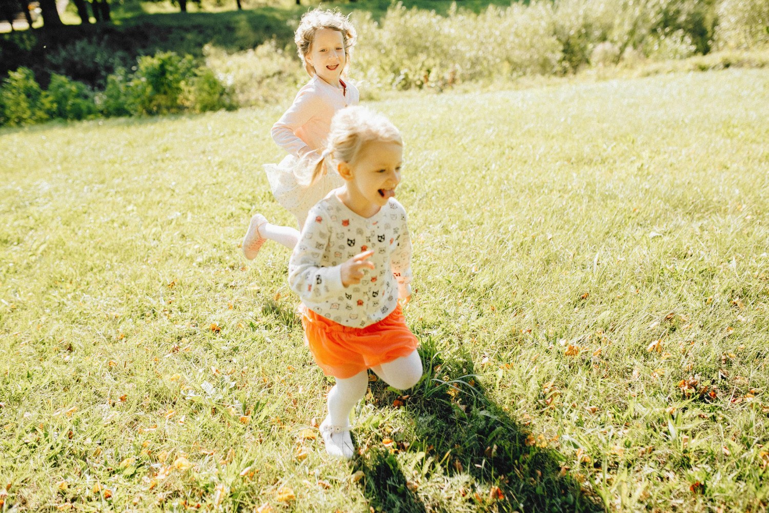 Children running outside