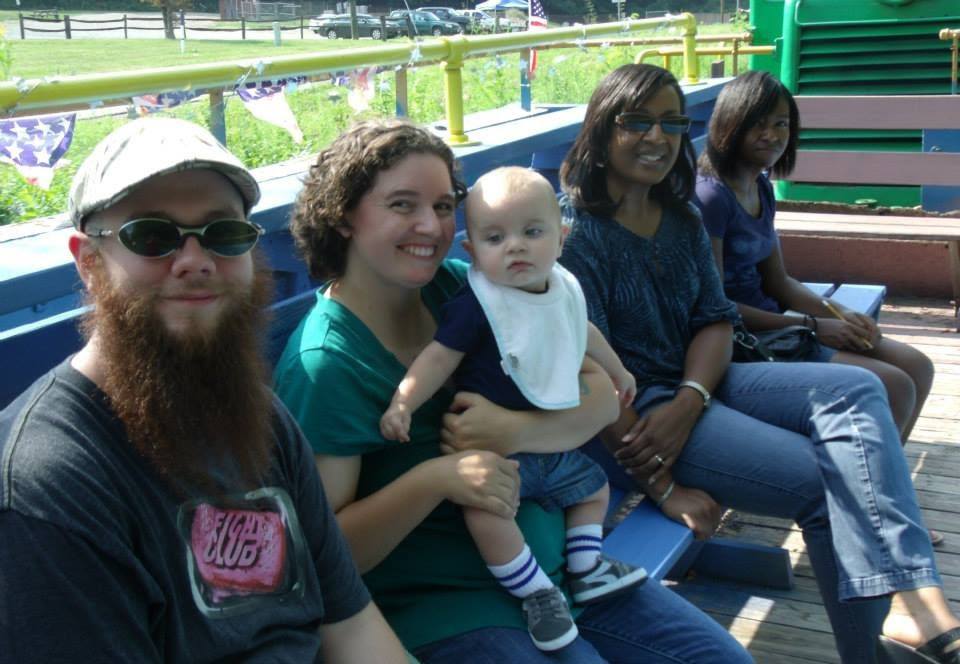 Families Sitting on Train